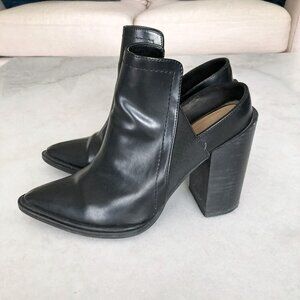 Zara Trafaluc black ankle boots / mules with chunky heels, pointed toe (size 39)
